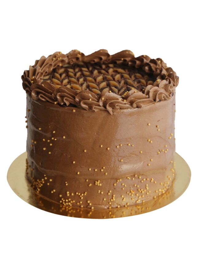 Choco Caramel taart choco-caramel-taart-met-goud-spikkels