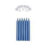 Taartkaarsjes met houders Blauw 6st.