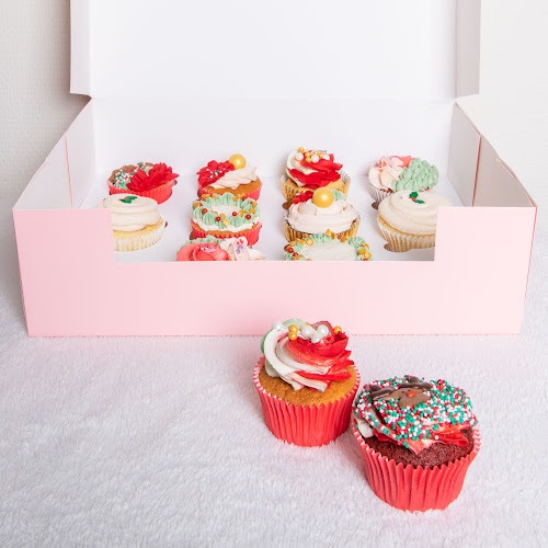 Perfect Pastry cupcakes kerst doos-standard rood-kerst-cupcakes-roze-doos