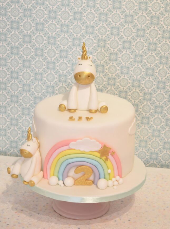 unicorn-rainbow-verjaardags-taart unicorn-rainbouw-roze-taart-pastel