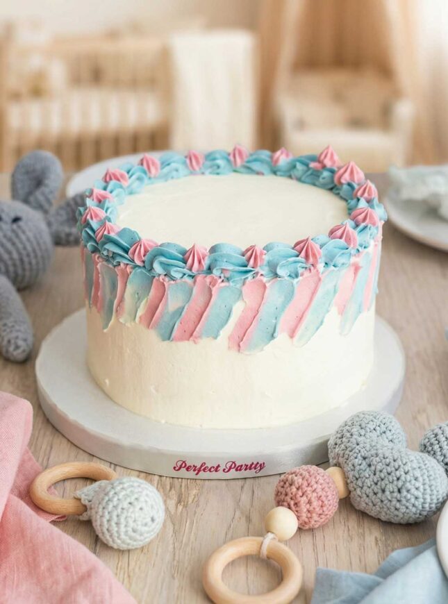 Pastel-gender-reveal-taart Pastel gender reveal taart
