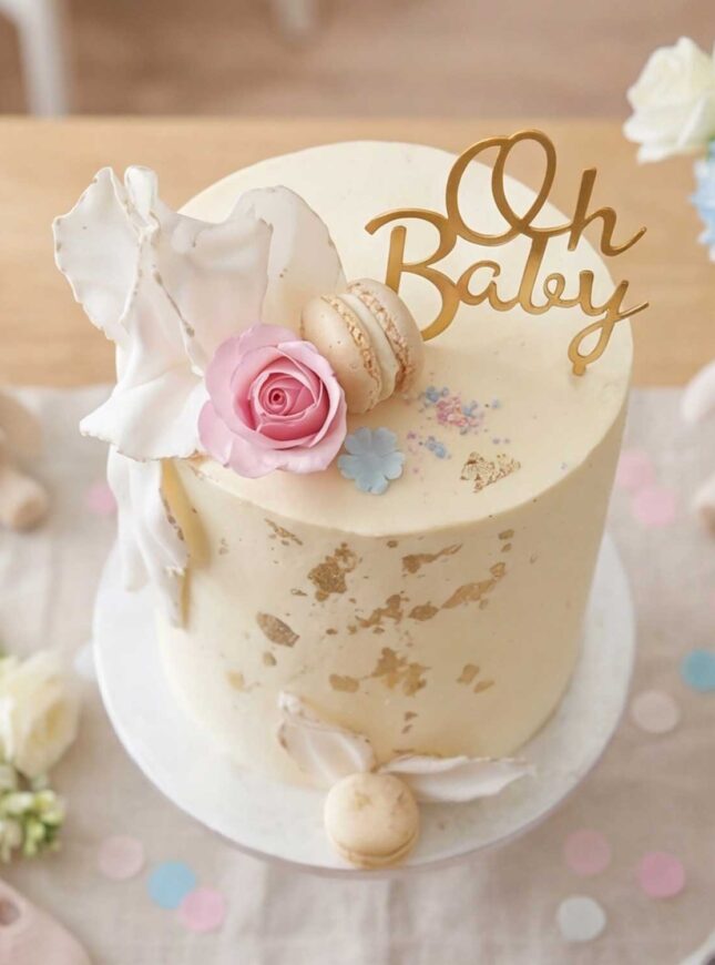gender-reveal-taart-macarons-goud1 gender-reveal-taart-macarons-goud1