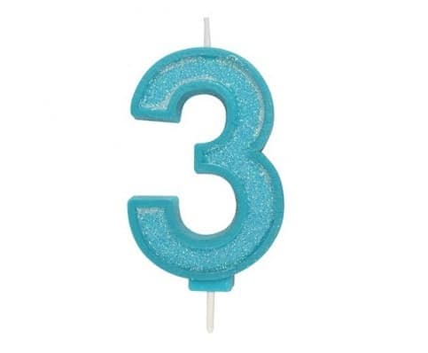 Culpitt Cijferkaars #3 Blauw met Glitter Culpitt Cijferkaars #3 Blauw met Glitter