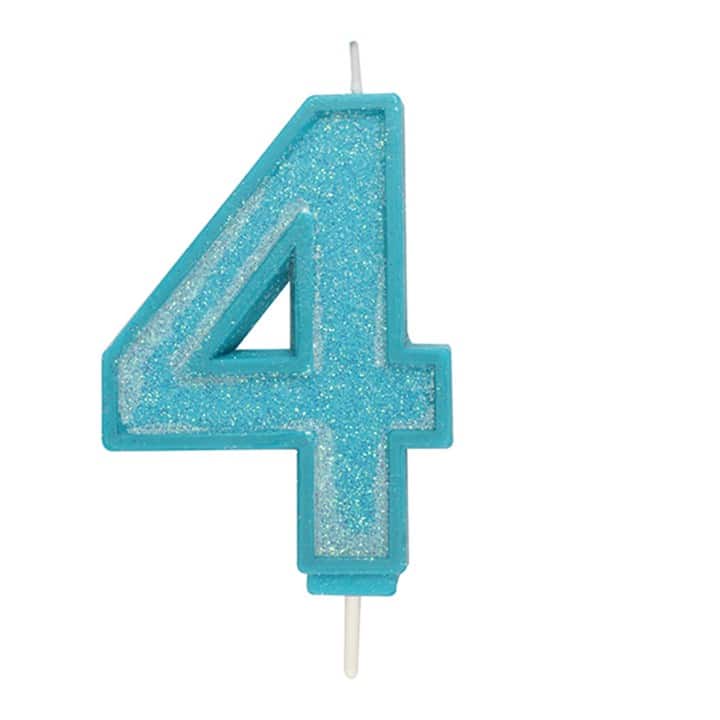 Culpitt Cijferkaars #4 Blauw met Glitter Culpitt Cijferkaars #4 Blauw met Glitter