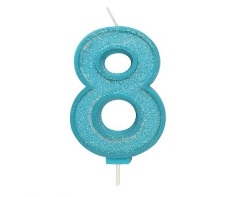 Culpitt Cijferkaars #8 Blauw met Glitter Culpitt Cijferkaars #8 Blauw met Glitter