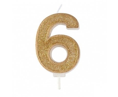 Culpitt Cijferkaars #6 Goud met Glitter Culpitt Cijferkaars #6 Goud met Glitter