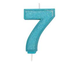 Culpitt Cijferkaars #7 Blauw met Glitter Culpitt Cijferkaars #7 Blauw met Glitter